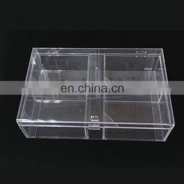 Factory Custom Plexiglass Lucite Big Large Clear Acrylic Storage box Hinged Cover With 4 Small Case Suitcase