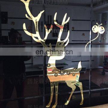 High quality acrylic plastic plexiglass sika deer TV setting wall 3 d porch home outfit