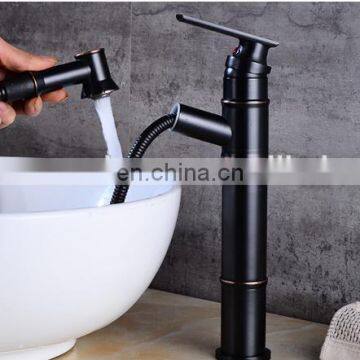 Pull Down Black Vintage Lavatory Basin Sink Faucet Pull Out Basin Mixer Tap for Above Counter Basin photo-3