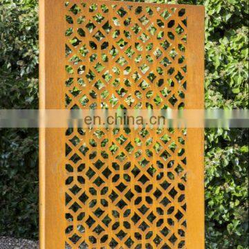 Exterior rusted decorative sheet metal doors panels / corten screen