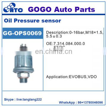 0-16bar M18*1.5 5.5+-0.3 Oil Pressure Sensor for EVOBUS VDO OEM 7.314.084.000.0 63/3C