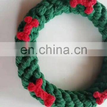 Cotton rope Christmas pet toy for dog chew