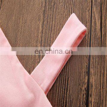 Newest Design Kids Sets Pink Slip Top And Flower Long Trousers Backless Summer Kids Girl Outfits photo-4