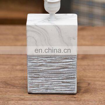 Popular Custom Logo Cheap Cuboid Pillar Custom Vintage Relief White Marble Table Lamp Porcelain for Home Decor photo-4