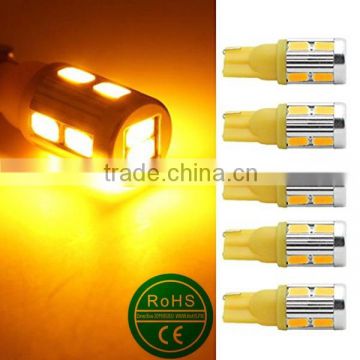 T10 5730 Amber super bright 168 2825 W5W 194 LED bulbs for Cab Roof Running Marker Light