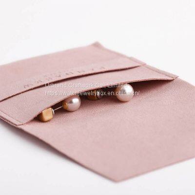 manufacturer makes jewelry storage bag, Ring Earring Jewelry packaging bag, suede leather super fiber flap bag