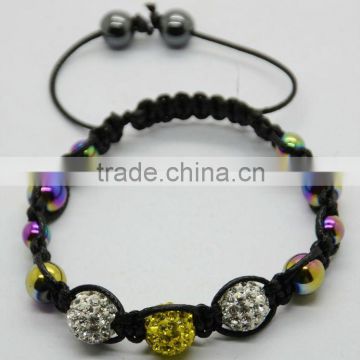 Fashion 2012 Joya Shamballa Ball With Rainbow Bracelet