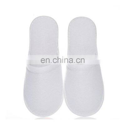 1/5 Pairs White Towelling Open Closed Toe Hotel Disposable Slippers Hotel Slippers Disposable Spa Shoes photo-4
