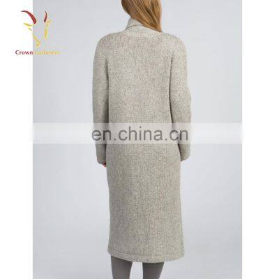 Платье-кадиган для женщин из cashmere с воротником-шалом и пуговицами photo-3