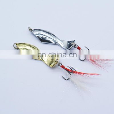 In Stock 5.5cm/10g silver and gold metal fishing lures spoon trout fishing spoon lure