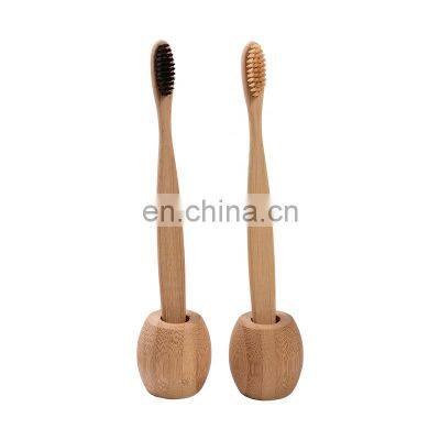 Custom logo 100% organic toothbrush display stand bamboo toothbrush holder