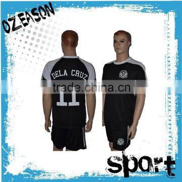 Custom Made Latest Black Soccer Jersey Manufacturer photo-3