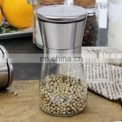 Sustainable Ceramic and Stainless Steel Salt Pepper Shaker Grinder With Adjustable Coarse