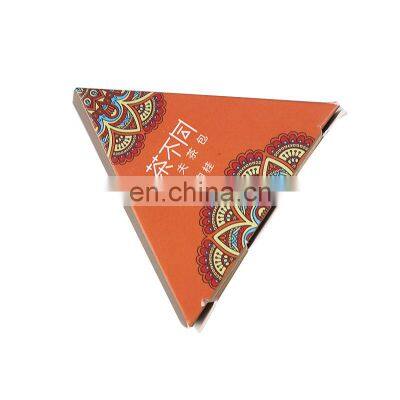 New Triangular Recyclable Hard Cardboard Paper Gift Box Packaging Colorful Tea Bag Box