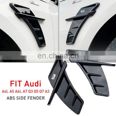 Autoaby Car sticker For audi a3 8v a4 b8 b6 q5 a5 8v a6 c6 c5 q7 Side Air Fender vents ABS car accessories 2Pcs/Set