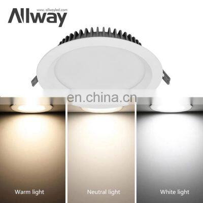 ALLWAY Frameless Round Recessed Lighting School 3w 5w 7w 9w 12w 20w 30w Led Downlight Panel Lights photo-5
