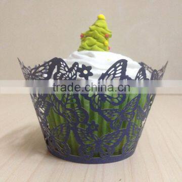 2016 High Quality Cheap Laser Cut Butterfly Wedding Cupcake Wrapper