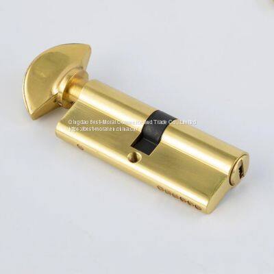 gold color fan shaped thumbturn single open euro profile brass lock cylinder