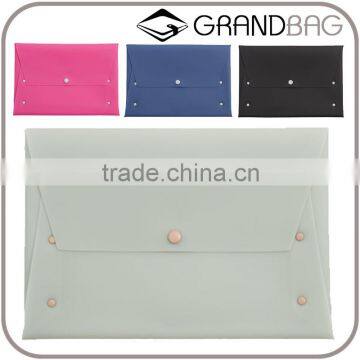 Custom leather envelope clutch front lapel leather envelope pouch wallet chic press stud fastening slim leather hand bag