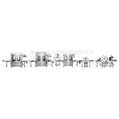 Full-automatic filling screw cap labeling daily chemical production line