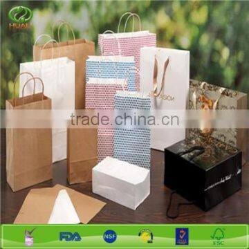 Recycle eco friendly custom gift white kraft paper bag