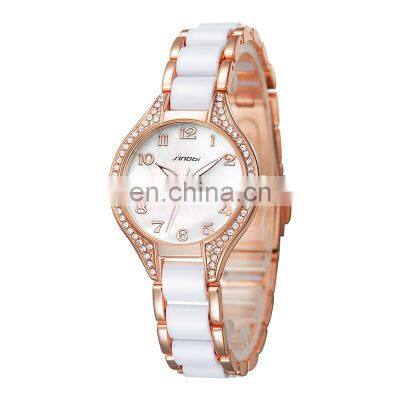 SINOBI New Ladies OEM Pearl Shell Dial Quartz Watches For Girls Women Wrist Luxury Watch Customized