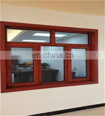 WEIKA Popular nice simple aluminium swing windows with woodgrain surface double glass casement window