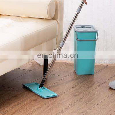 Mop and Bucket Set Microfiber Mop With Bucket Floor Cleaning System Flat Floor Mop for Hardwood Tile Laminate Marble photo-5