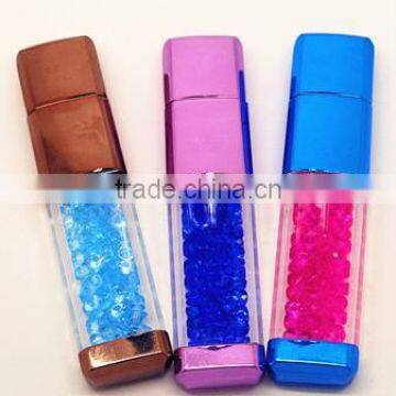 New products 2014 Crystal USB pen drive with LED light accept  express 1gb 2gb 4gb 8gb 16gb 32gb 64gb