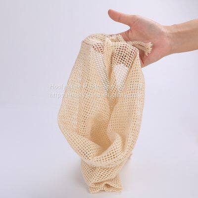 Pure Cotton Mesh Bag Vegetable Bag Fruit Bag Storage Bag Reusable Drawstring Bag