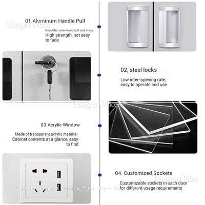 Taquilla de carga para teléfonos móviles de múltiples puertas de alta calidad con compartimentos seguros y puertos USB | Ideal para aeropuertos y centros comerciales photo-4