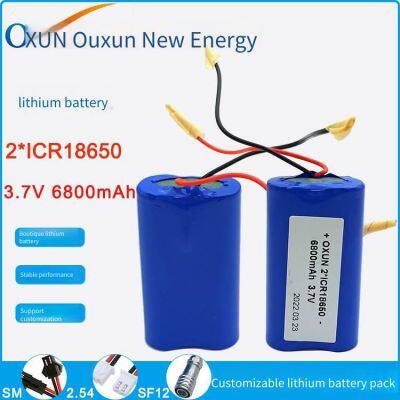 Oxun 18650 Lithium Battery Pack, 3.7v 6800mah Rechargeable Battery