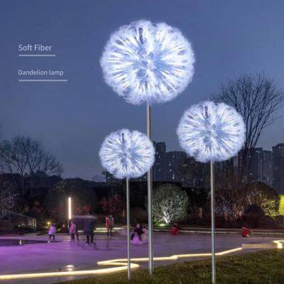 Led Umbrella-shaped Dandelion Lights, Landscape Lawn Lights for Gardens, Fiber Optic Reed Landscape Lights for Outdoor Squares and Courtyards photo-2