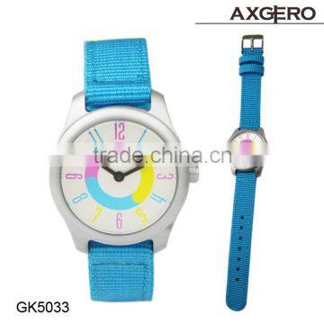 Fashion kid nylon sport watch,stainless steel case