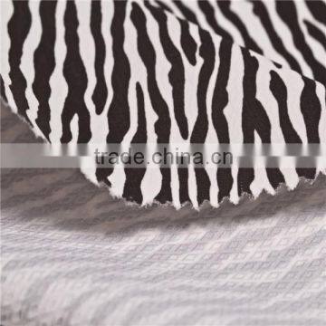 zebra printed stretch plain dyed fabric for dress