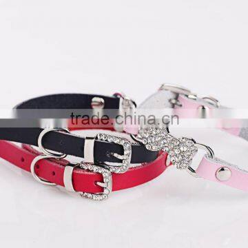 Wholesale Diamond Bone Leather Pet Collar Creative Dog Collars