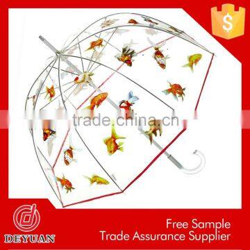 adult baby stroller straight transparent printed pvc umbrella
