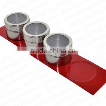 Newest Kitchen 4 Pieces Stainless Steel Magnetic Spice Rack Set