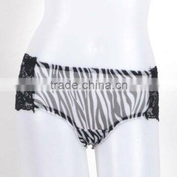 Sexy Lacy Transparent Zebra-pattern Panties Thongs Women 6009
