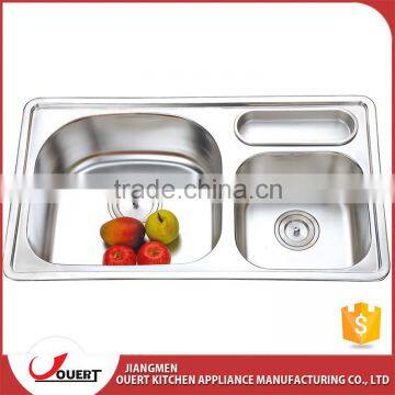 Stainless steel 304 double bowl above counter bowl sink