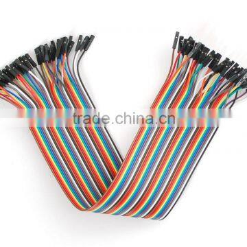 40-Pack 20cm Female to Female Breadboard Wire Bundle; 40P Ribbon Cables Ardui