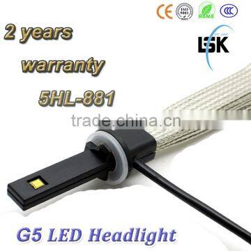 Long lifespan g5 auto led headlamp 881 use color white 6500k for safety driving