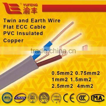 BVVB standard flat ECC cable PVC jacket twin and earth wire