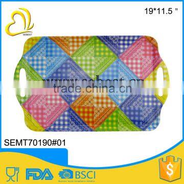 Creative fashion melamine square handle large serving tray