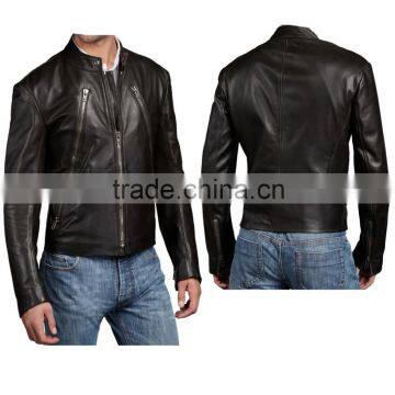 COOL AND STYLISH MENS LEATHER BIKER JACKET photo-3
