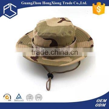 Best selling customize wide brim camo fishing bucket hat with string