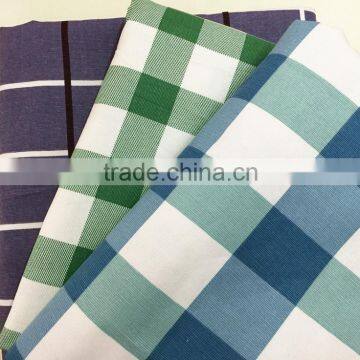 Printed cotton double-double weft canvas three-color plaid