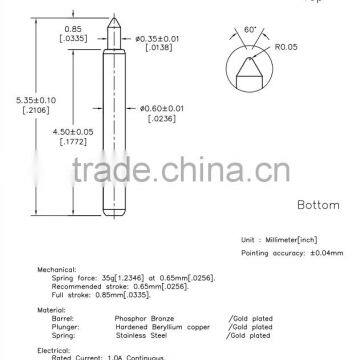 SP1-060053-B01 PCB spring loaded bare board socket pin in electrical testing