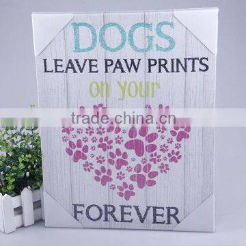 I love my dog theme interior decoration canvas printing with heart shap