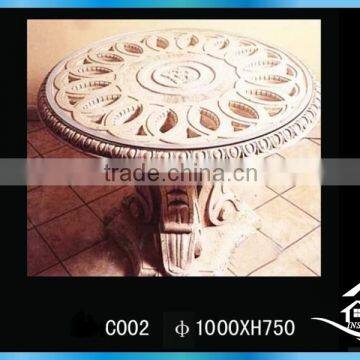 Round stone table and bench